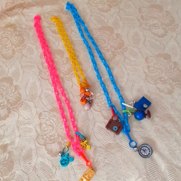 Jewelry - *Vintage 1980's Plastic Necklaces with Charms/Clips